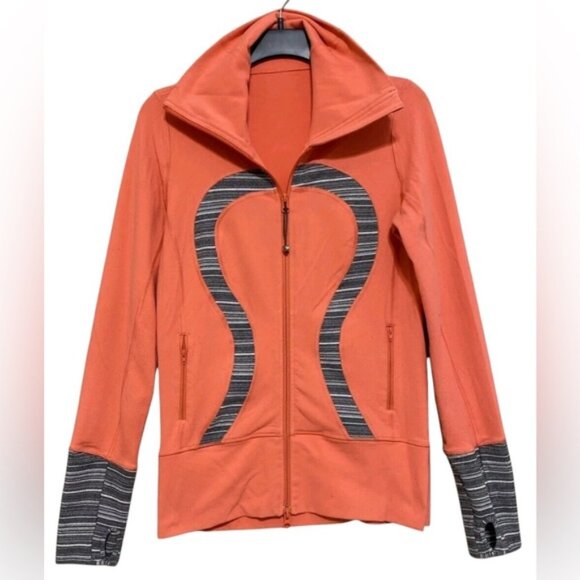 Lululemon Womens Salmon In Stride Full Zip Workout Jogging Jacket Size 4 - Picture 1 of 9